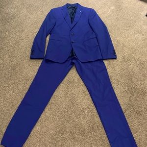 Zara Blue Slim Fit Suit